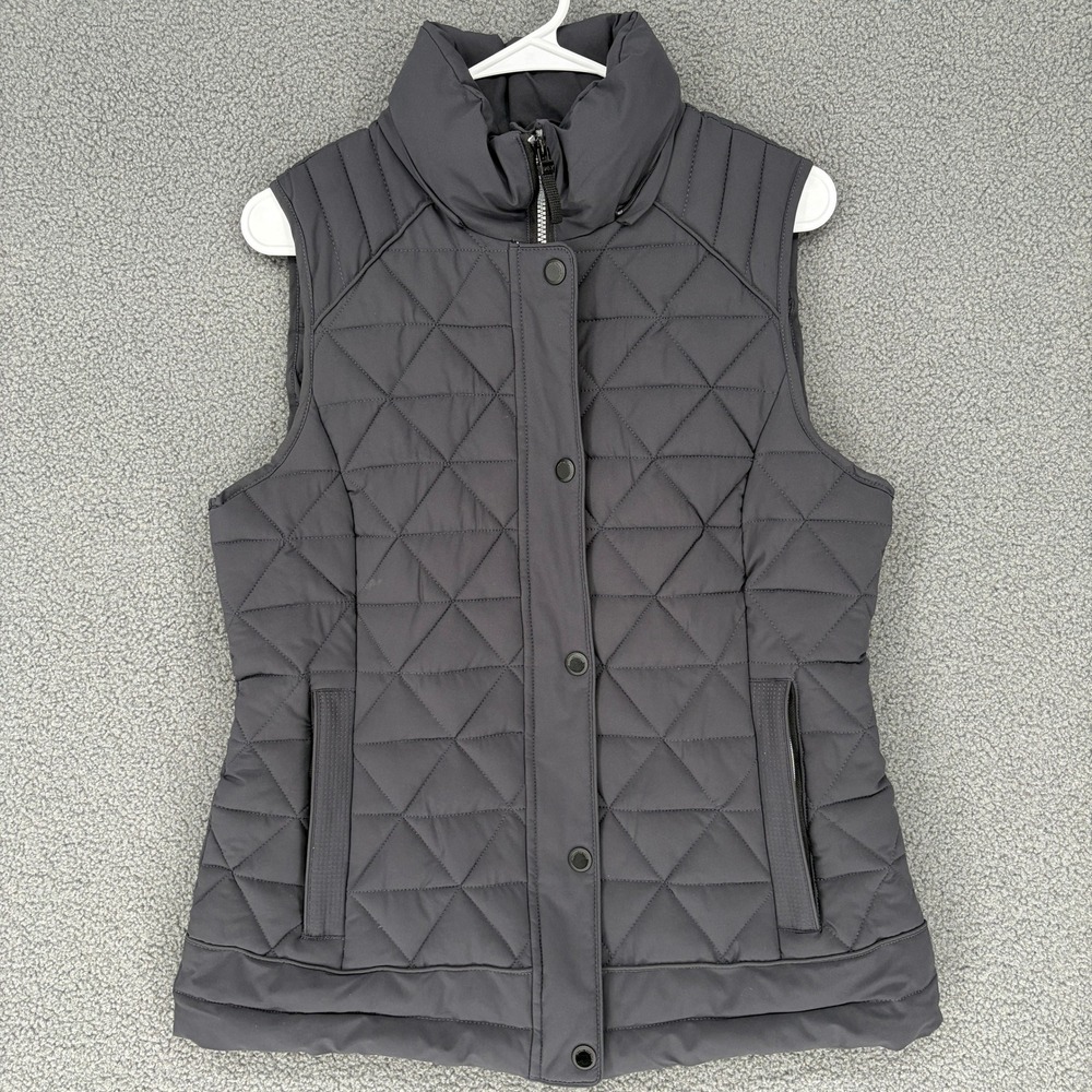 Marc New York Andrew Marc Gray Quilted Stretch Faux Down Vest Womens Medium